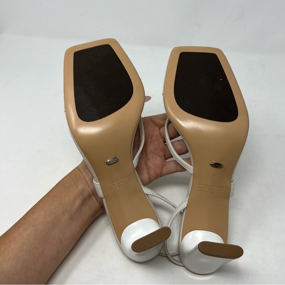 NEW Tony Bianco x Revolve Curtis Heeled Sandals Ivory Leather Thong Heels Size 8 - Picture 13 of 15
